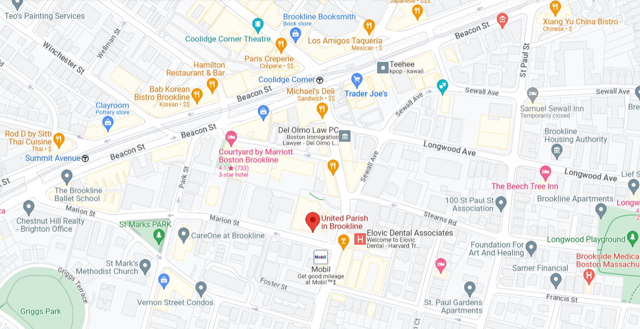 United Parish in Brookline Directions & Parking